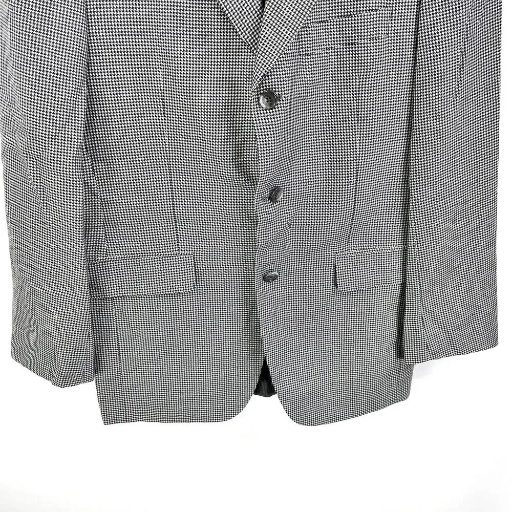 JACK VICTOR Cashmere Black White Houndstooth Blazer Suit Jacket